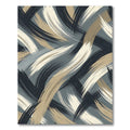 Abstract Brushed Swirls Blue Beige Rug