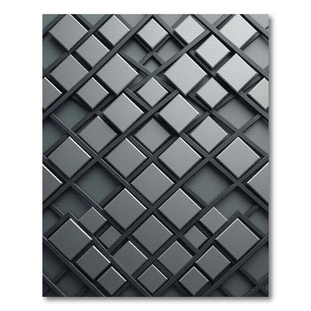 Sophisticated Charcoal Interlocking Lattice Geometric Rug