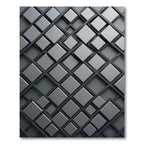 Sophisticated Charcoal Interlocking Lattice Geometric Rug