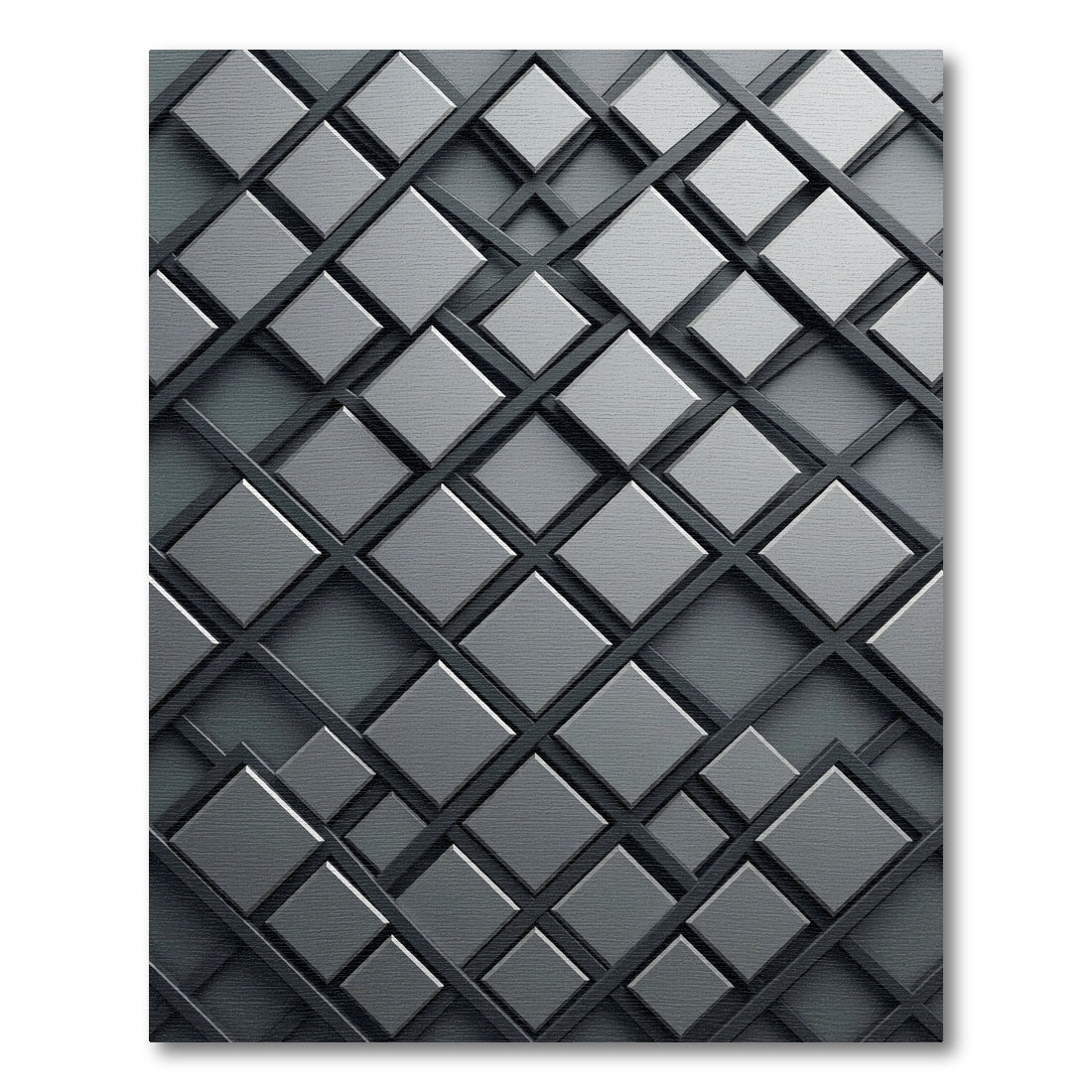 Sophisticated Charcoal Interlocking Lattice Geometric Rug