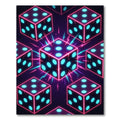 Neon Cube Glow Geometric Dice Art Rug