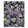 Elegant Purple Lilac Floral Navy Garden Rug