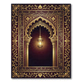 Golden Arch Arabian Lantern Bordered Rug