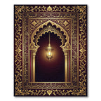 Golden Arch Arabian Lantern Bordered Rug