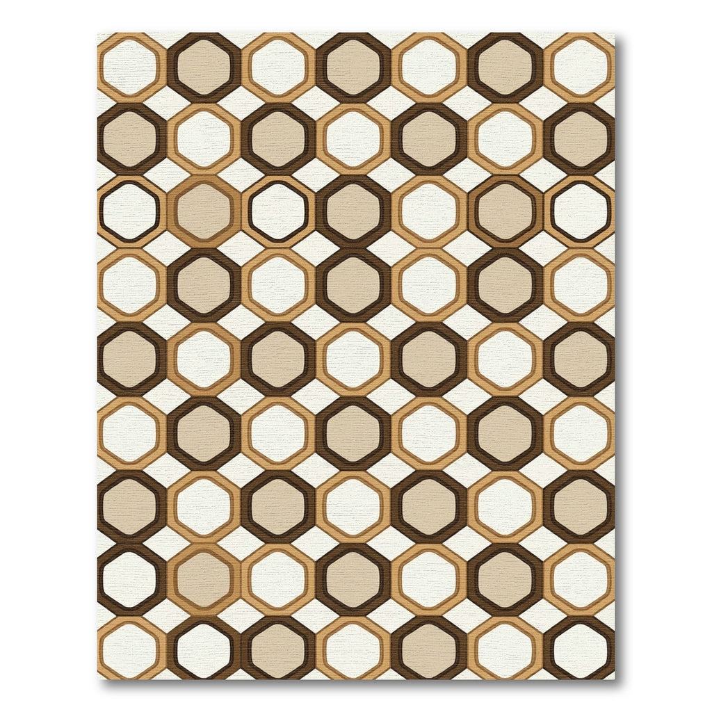 Geometric Honeycomb Neutral Tones Rug