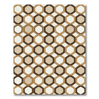 Geometric Honeycomb Neutral Tones Rug
