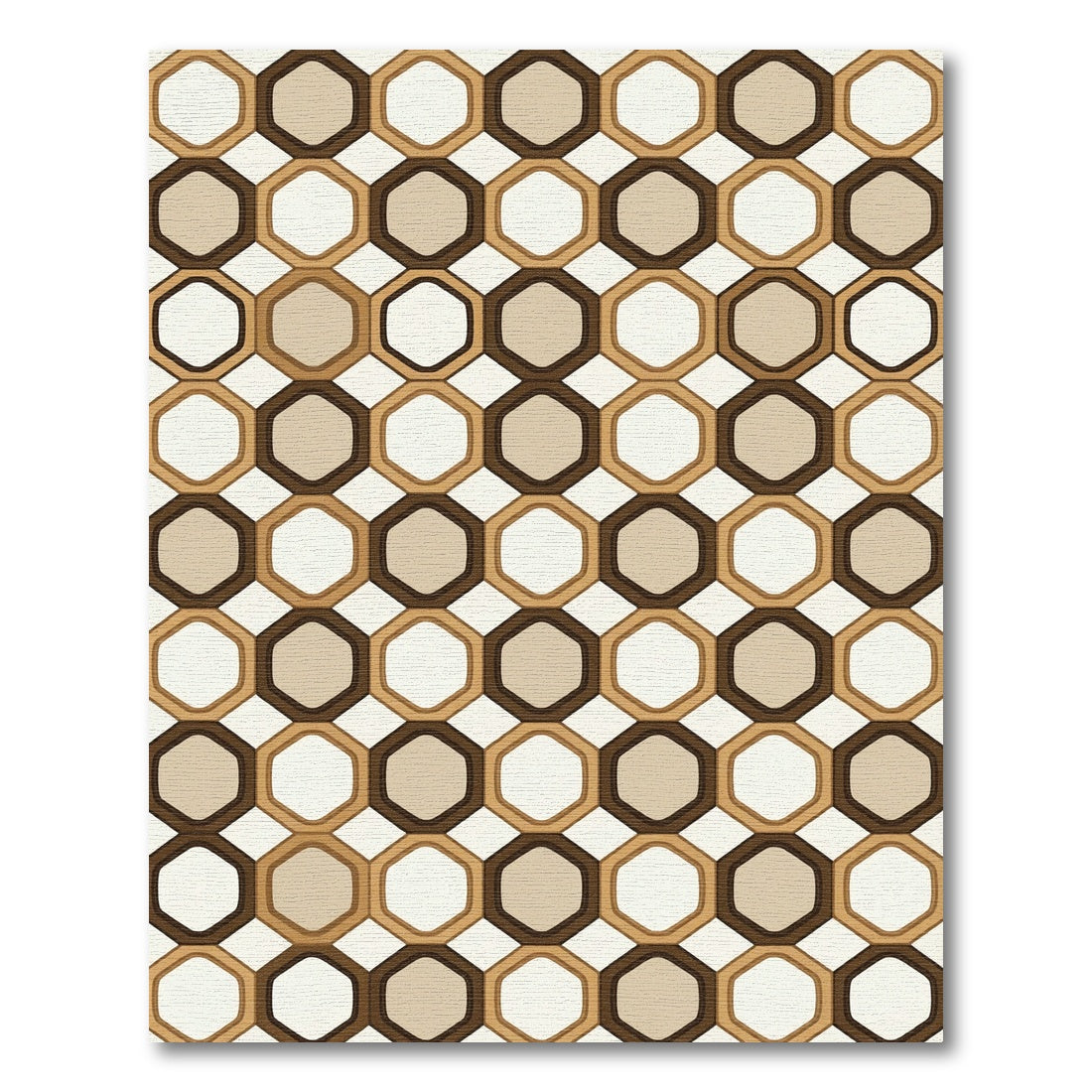 Geometric Honeycomb Neutral Tones Rug