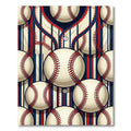 Vintage Baseball Striped Blue Red Rug