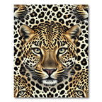 Golden Leopard Face Spotted Accents Rug