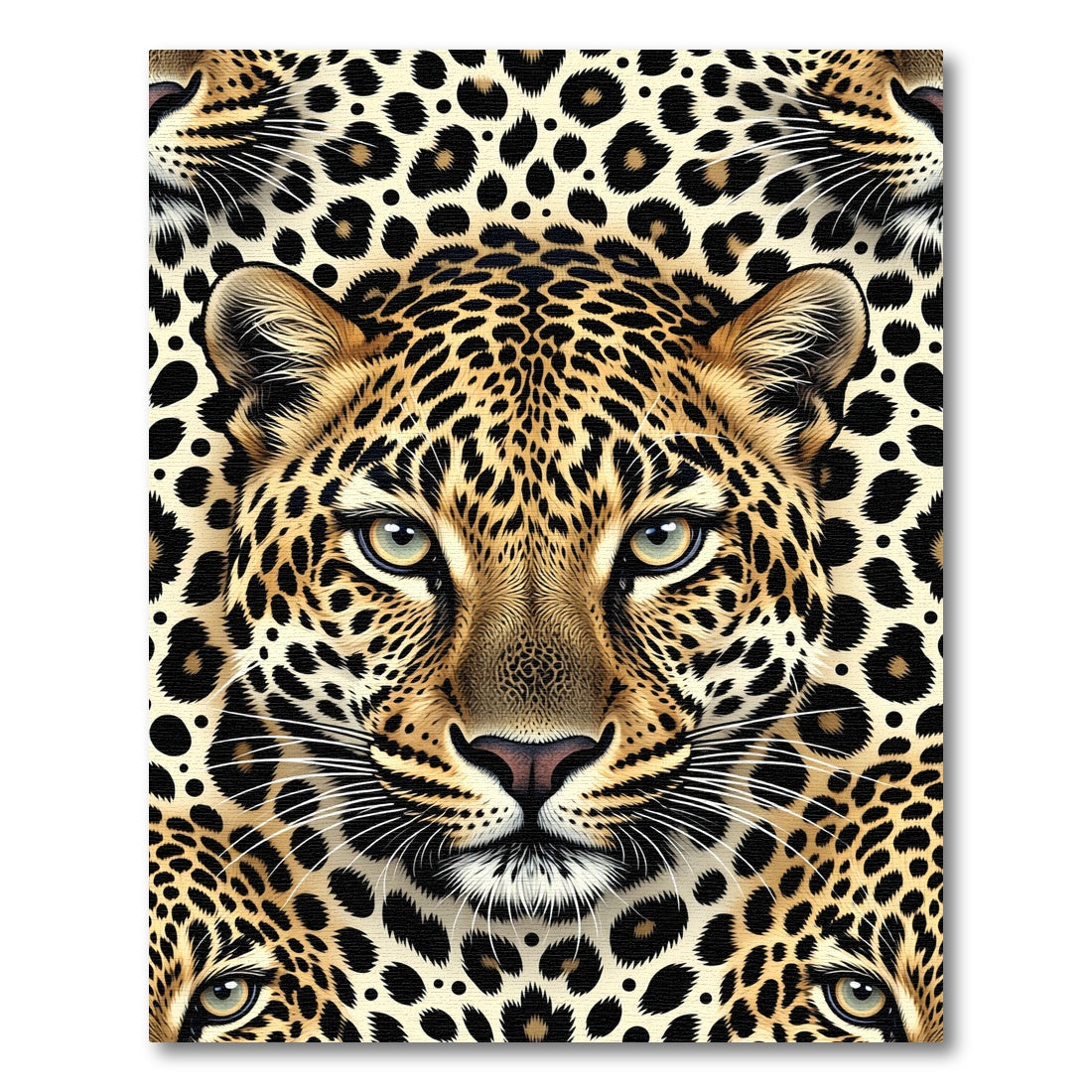Golden Leopard Face Spotted Accents Rug