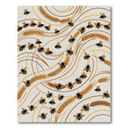 Golden Honey Bee Wheat Swirls Rug