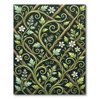 Verdant Vine Lattice White Bloom Rug