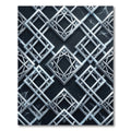 Silver Interlocking Geometric Diamond Lattice Rug