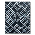Silver Interlocking Geometric Diamond Lattice Rug