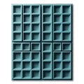 Teal Square Grid Composition Rug
