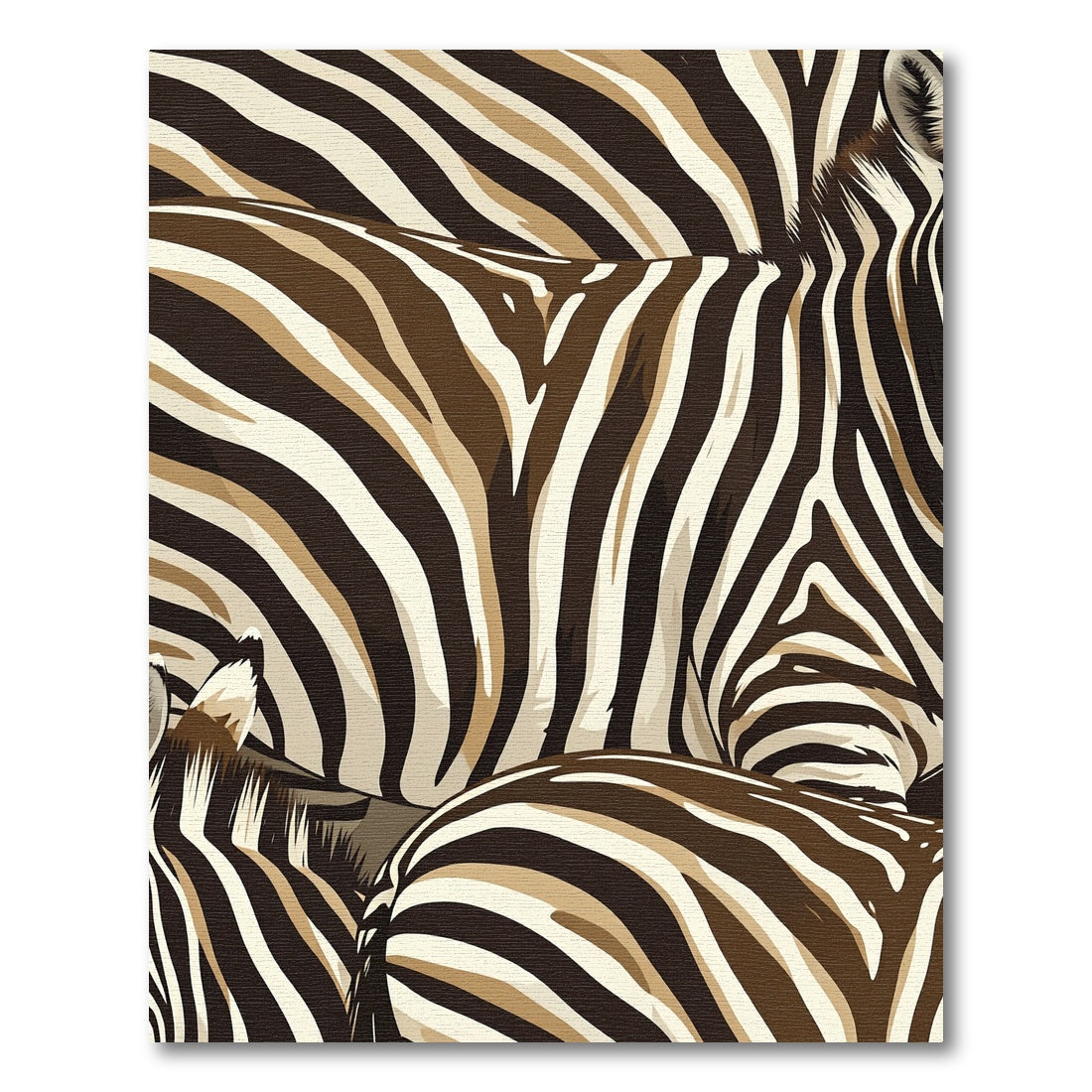 Abstract Brown and Cream Zebra Stripe Rug