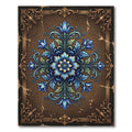 Ornate Blue Floral Damask Medallion Rug