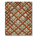 Terracotta Lattice Interlocking Squares Rug