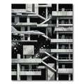 Monochromatic Brutalist Jet Abstract Rug
