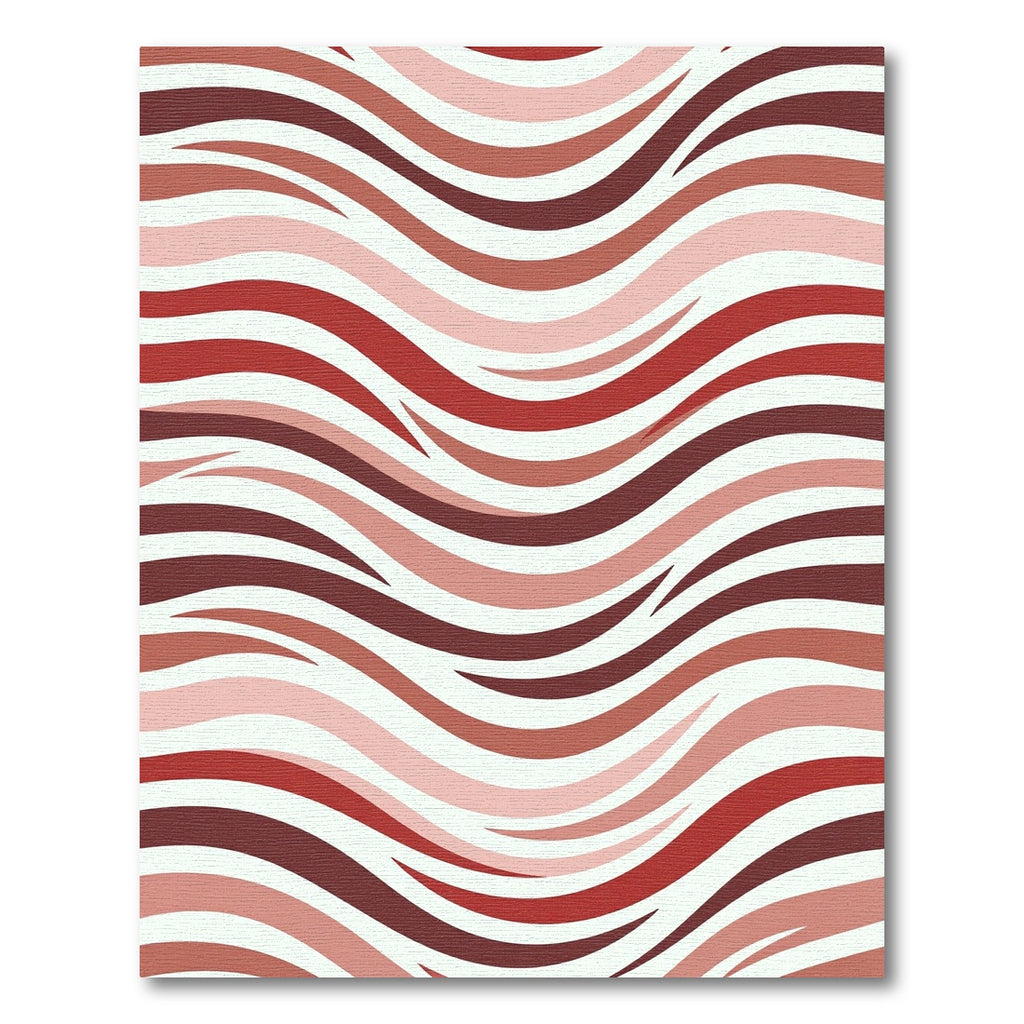 Crimson And Rose Wavy Stripe Rug