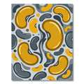 Abstract Yellow Bean Shape Composition Rug
