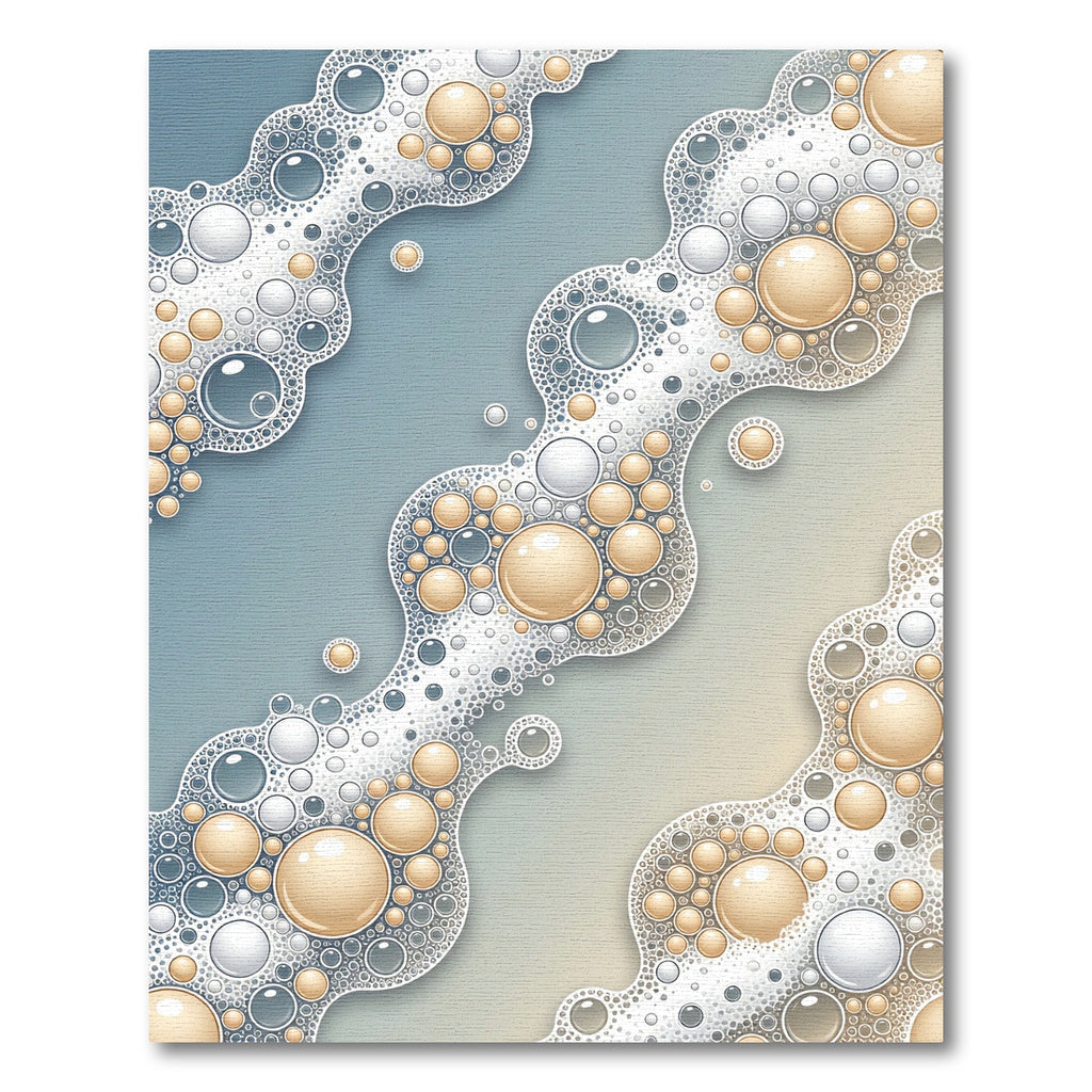 Ethereal Floating Bubble Cream Blue Abstract Rug