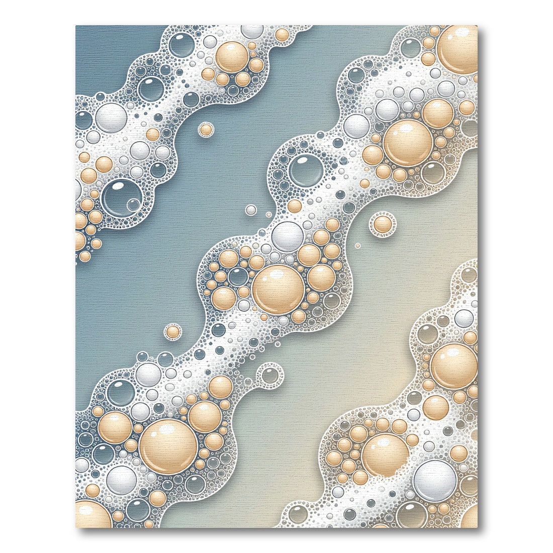Ethereal Floating Bubble Cream Blue Abstract Rug