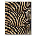 Bold Black Gold Zebra Stripe Rug