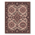 Dusty Rose Floral Medallion Border Rug