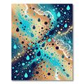 Abstract Teal Water Droplet Ocean Wave Rug