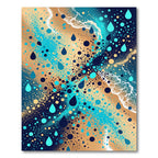 Abstract Teal Water Droplet Ocean Wave Rug
