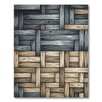 Woven Gray Wood Grain Panels Rug