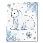Cute White Bear Snowflakes Rug