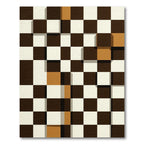 Modern Geometric Checkered Amber Earth Rug