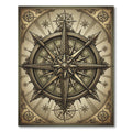 Antique Golden Compass Starburst Rug