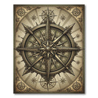 Antique Golden Compass Starburst Rug