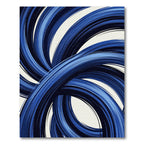 Deep Blue Swirl Brushstroke Rug