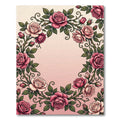 Vintage Pink Rose Garland Border Rug