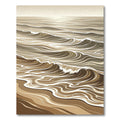 Sandy Brown Abstract Ocean Waves Rug