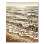 Sandy Brown Abstract Ocean Waves Rug