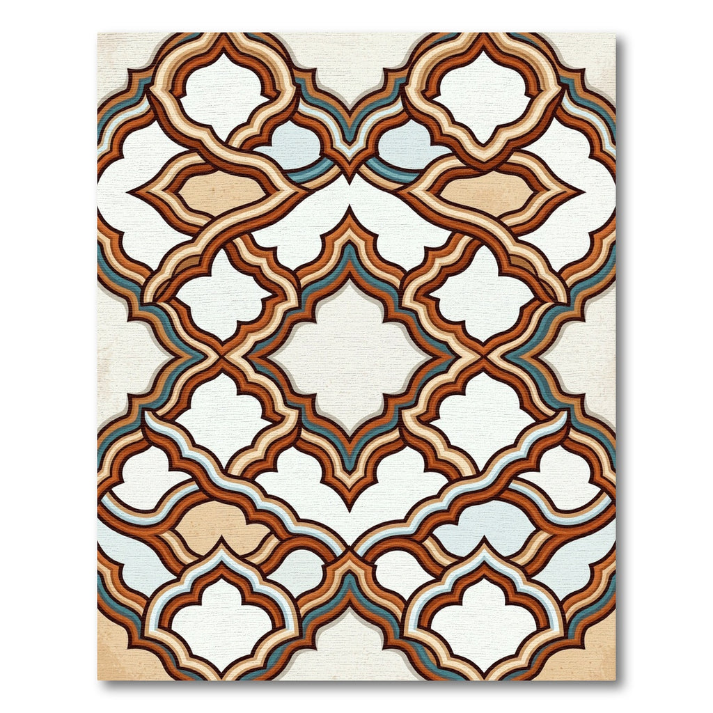 Earthy Tones Interlocking Quatrefoil Rug