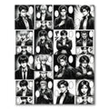 Monochromatic Manga Panel Action Grid Rug