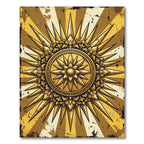 Golden Radiant Sunburst Medallion Rug