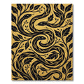 Golden Serpent Floral Swirl Rug