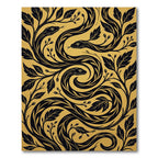 Golden Serpent Floral Swirl Rug