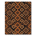 Earthy Brown Geometric Diamond Layering Rug