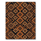 Earthy Brown Geometric Diamond Layering Rug