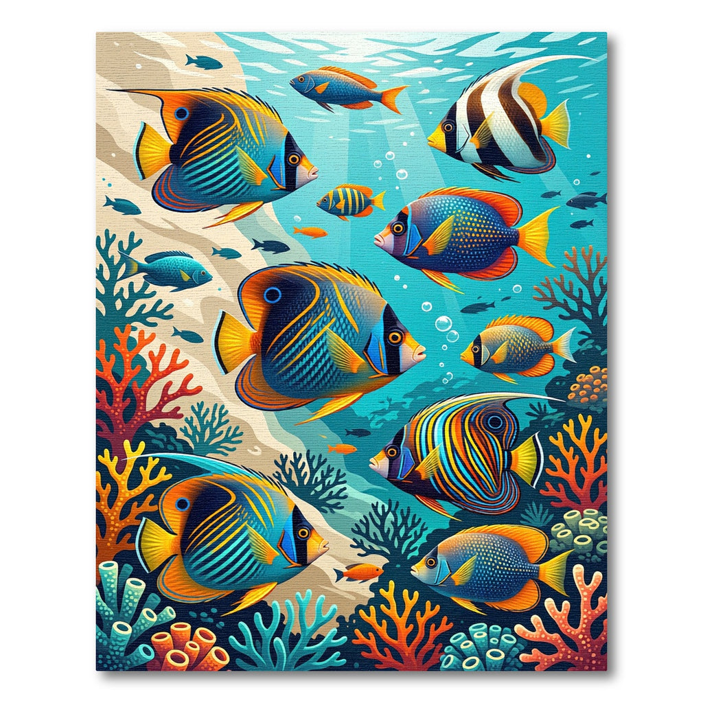 Vibrant Tropical Coral Reef Fish Sanctuary Rug