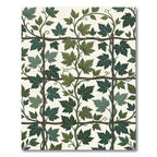Earthy Green Ivy Trellis Botanical Rug