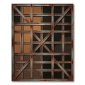 Industrial Rusty Metal Grid Abstract Rug
